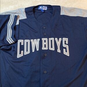 Dallas Cowboys NFL Jersey Mens XL Starter Extra Large Blue Silver 90s Vintage
